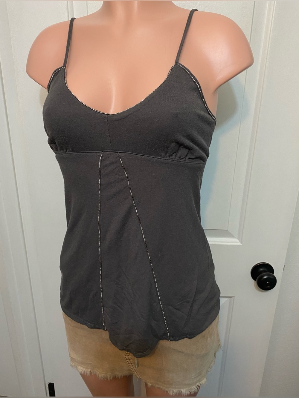 Y2k Vintage Abercrombie gray babydoll top